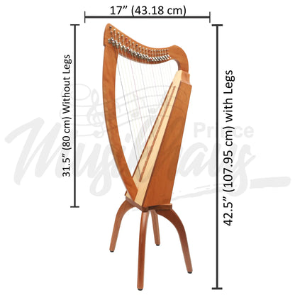 Muzikkon 19 String Trinity Cèilidh Harp Mahogany