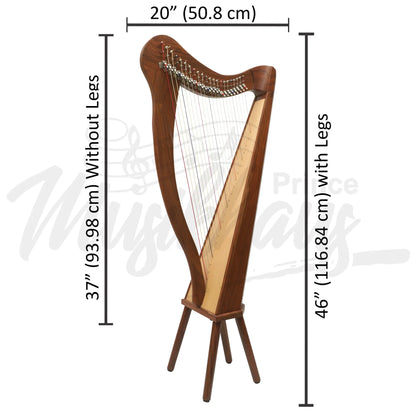 Muzikkon 22 String Ard Ri Harp Rosewood