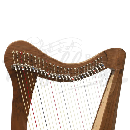 Muzikkon 27 String Ard Ri Harp Walnut