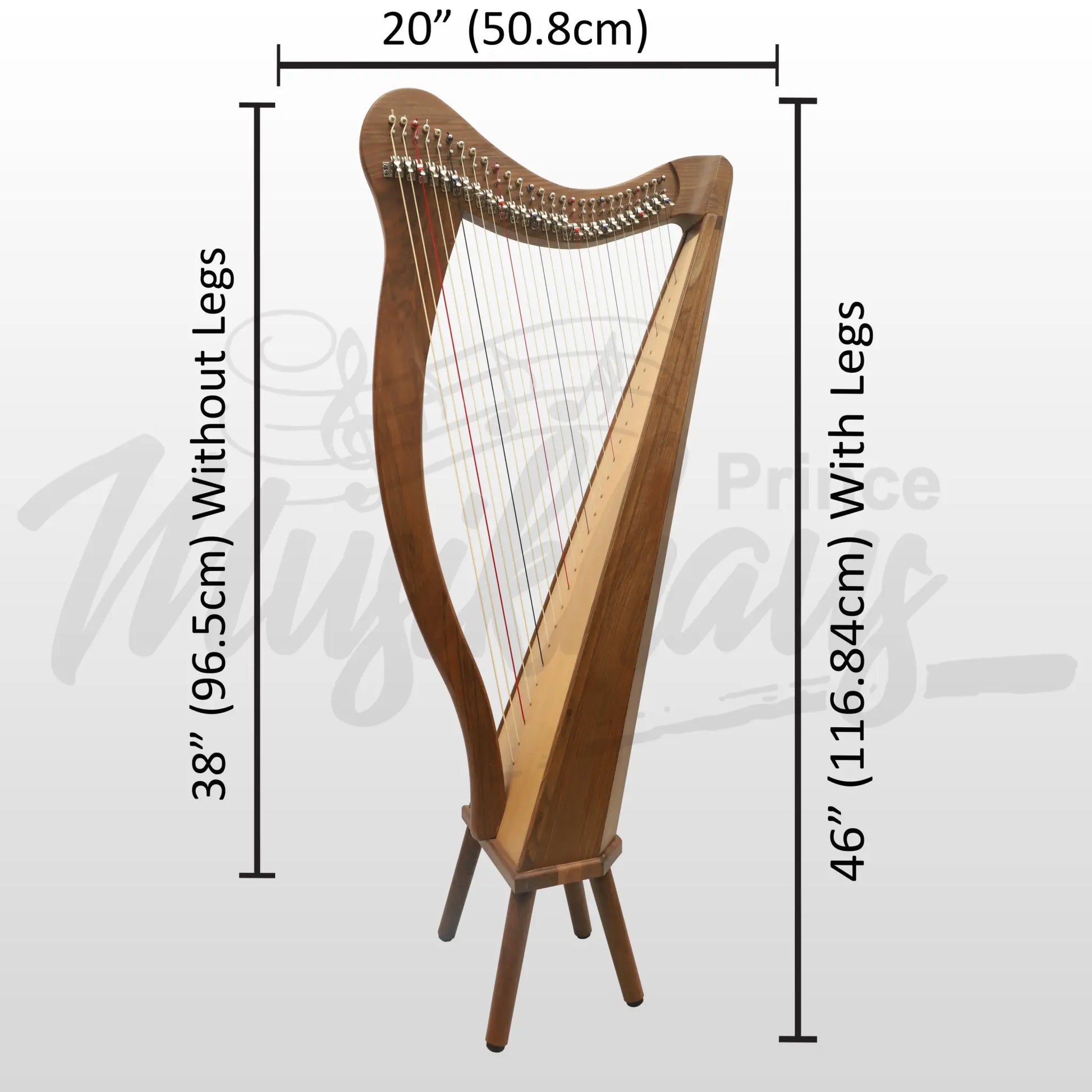 Muzikkon 27 String Ard Ri Harp Walnut