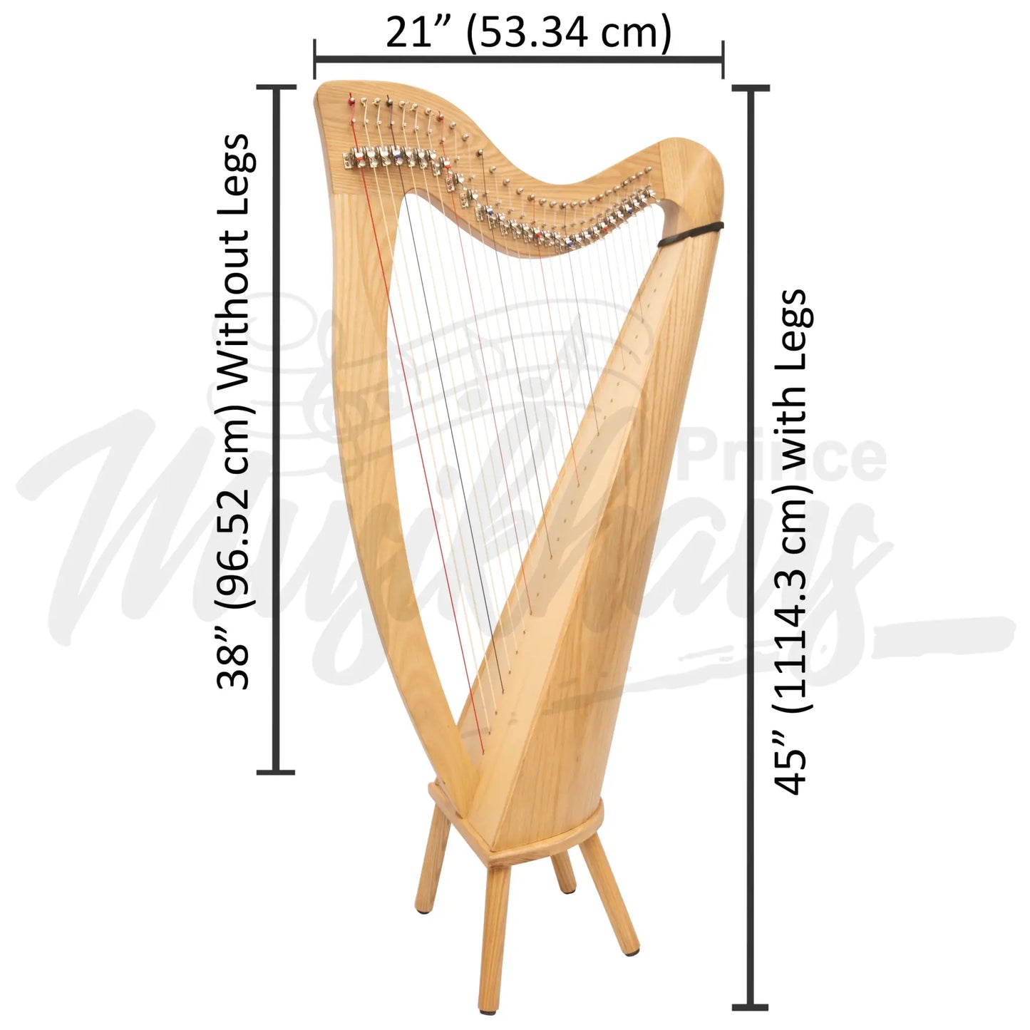 Muzikkon 28 String Claddagh Harp Ashwood