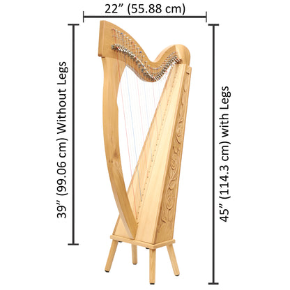 MUZIKKON 29 STRING TRINITY HARP ASHWOOD