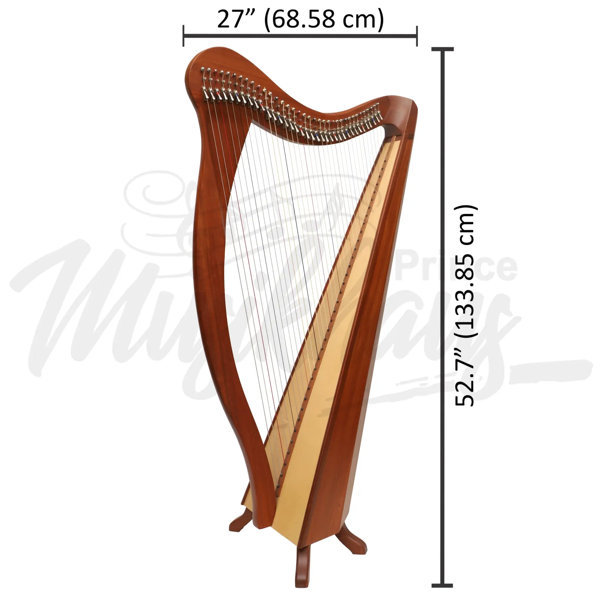 Muzikkon 36 String Ard Ri Harp Mahogany