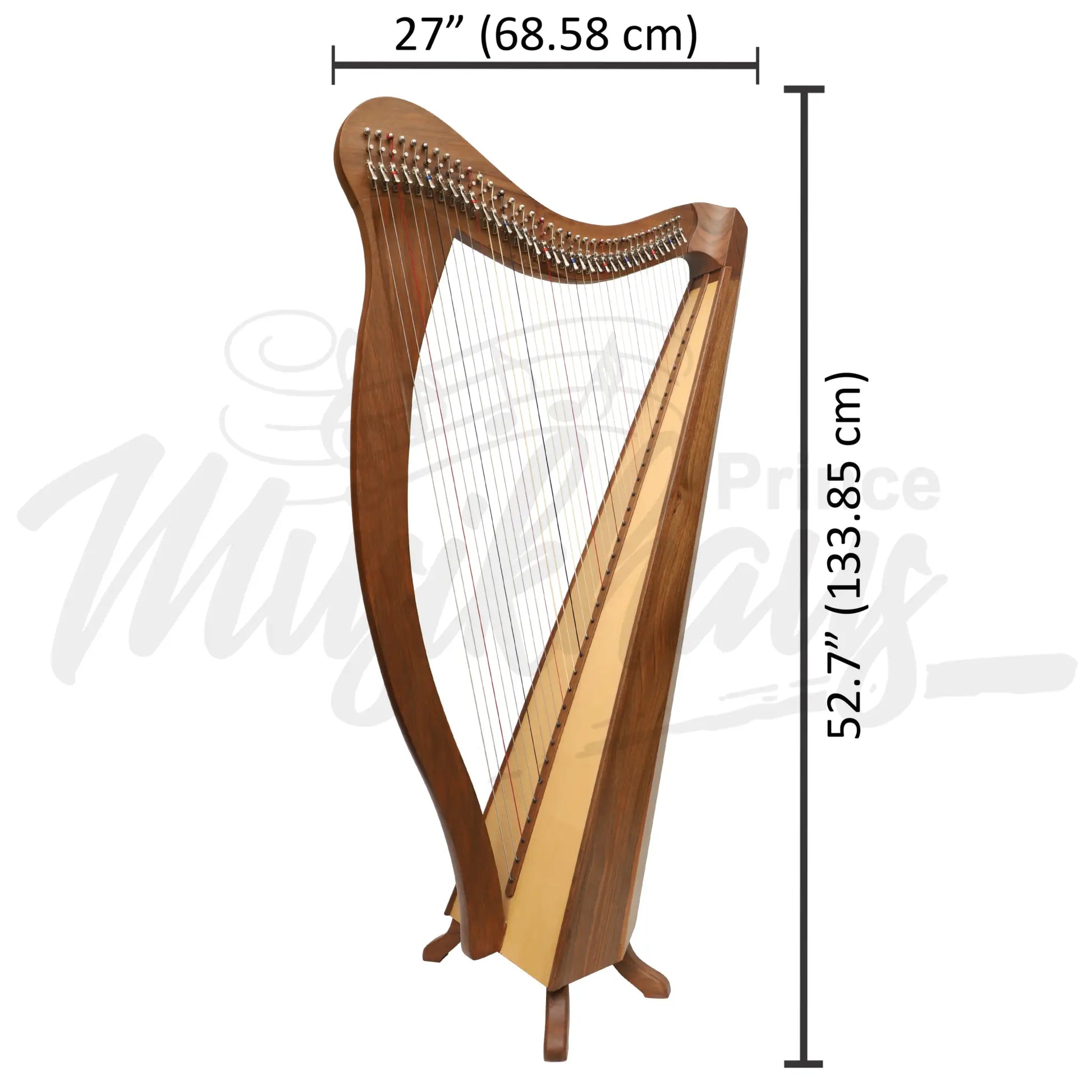 Muzikkon 36 String Ard Ri Harp Walnut