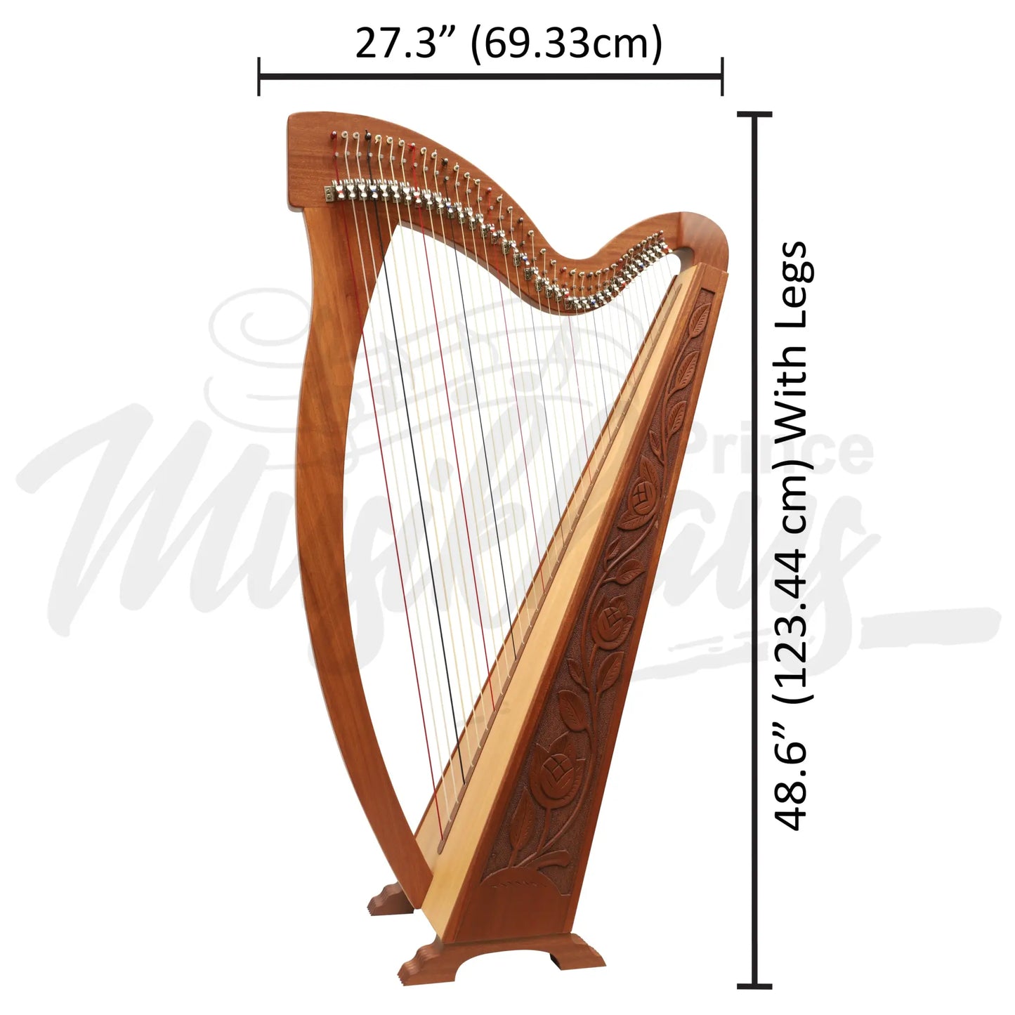 Muzikkon 36 Strings Trinity Harp Mahogany