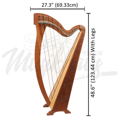 Muzikkon 36 Strings Trinity Harp Mahogany