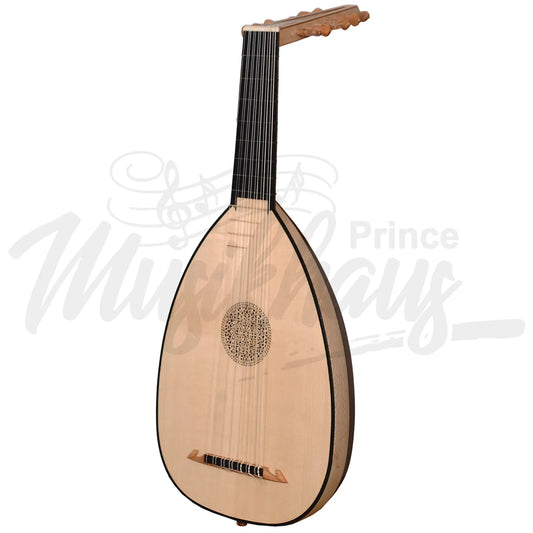 Muzikkon Descant Lute 7 Course Left Handed Variegated Walnut And Lacewood