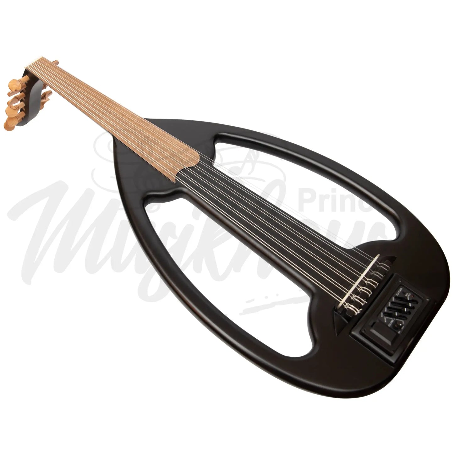 Muzikkon Electric Arabic Frame Oud With Pegs Lacewood Black