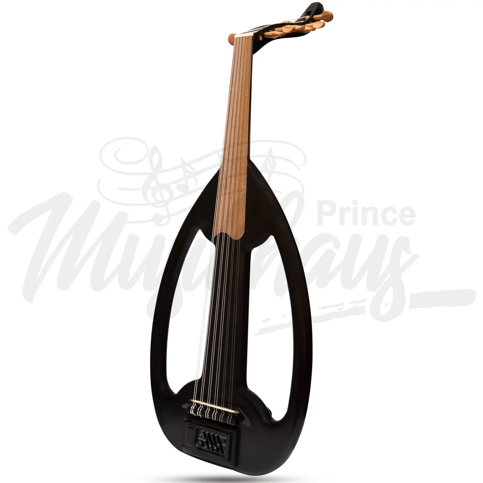 Muzikkon Electric Arabic Frame Oud With Pegs Lacewood Black