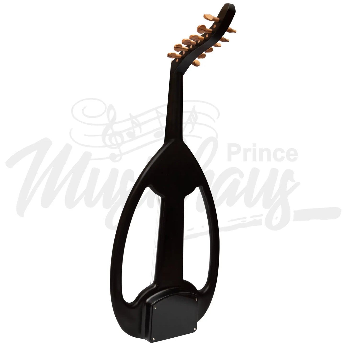 Muzikkon Electric Arabic Frame Oud With Pegs Lacewood Black