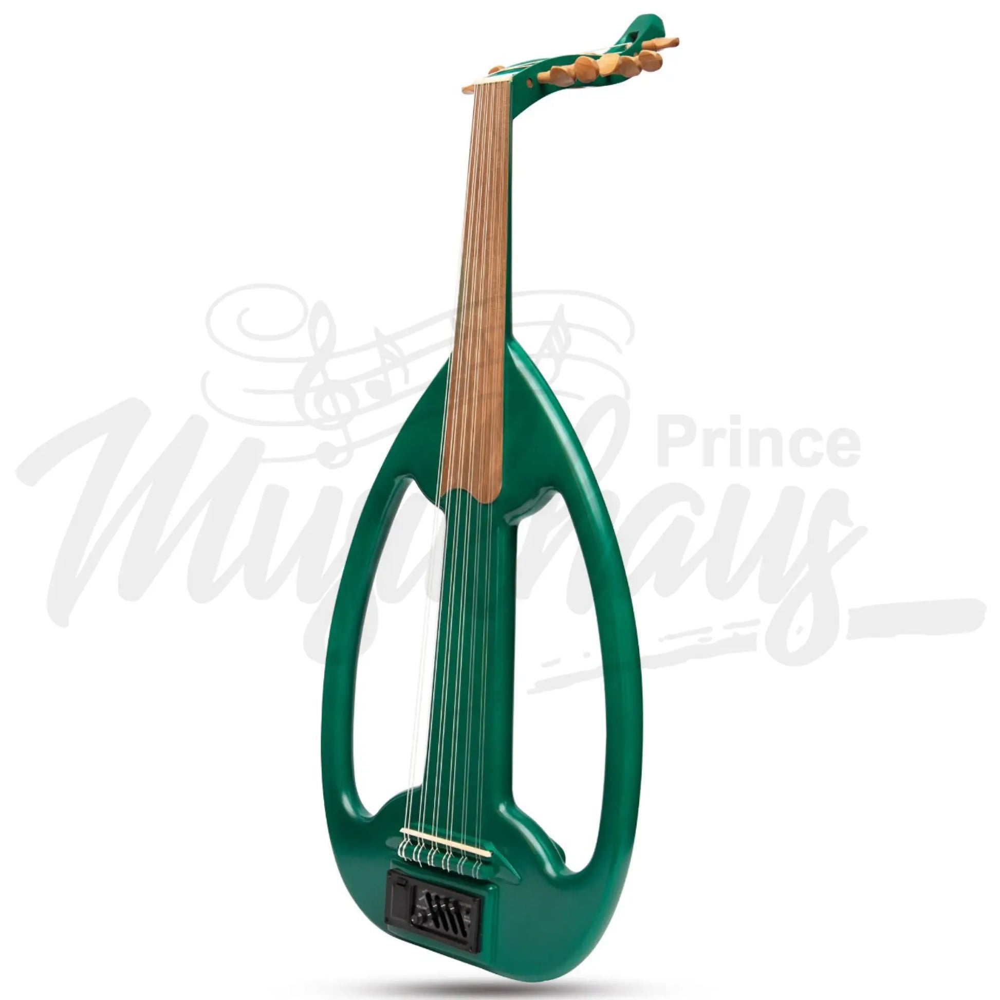 Muzikkon Electric Arabic Frame Oud With Pegs Lacewood Green