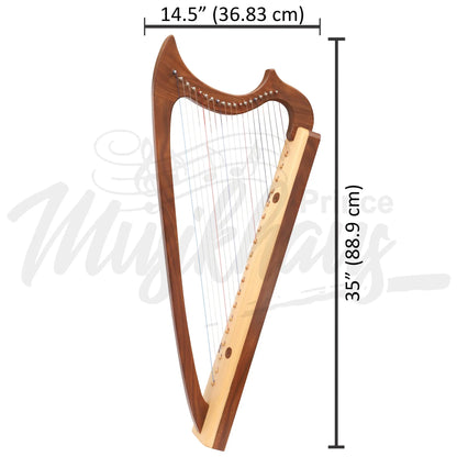 Muzikkon Gothic Harp 19 String Rosewood