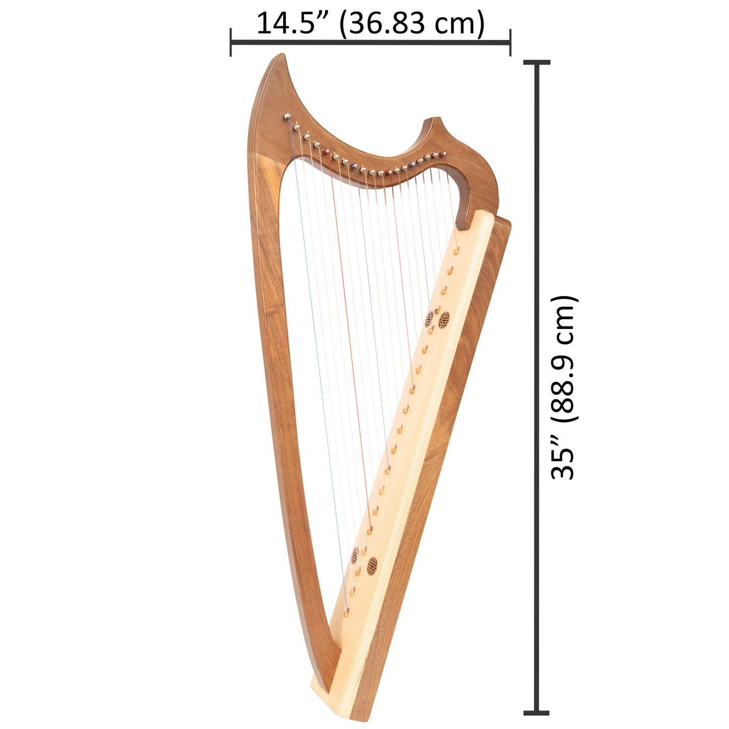 MUZIKKON GOTHIC HARP 19 STRING WALNUT