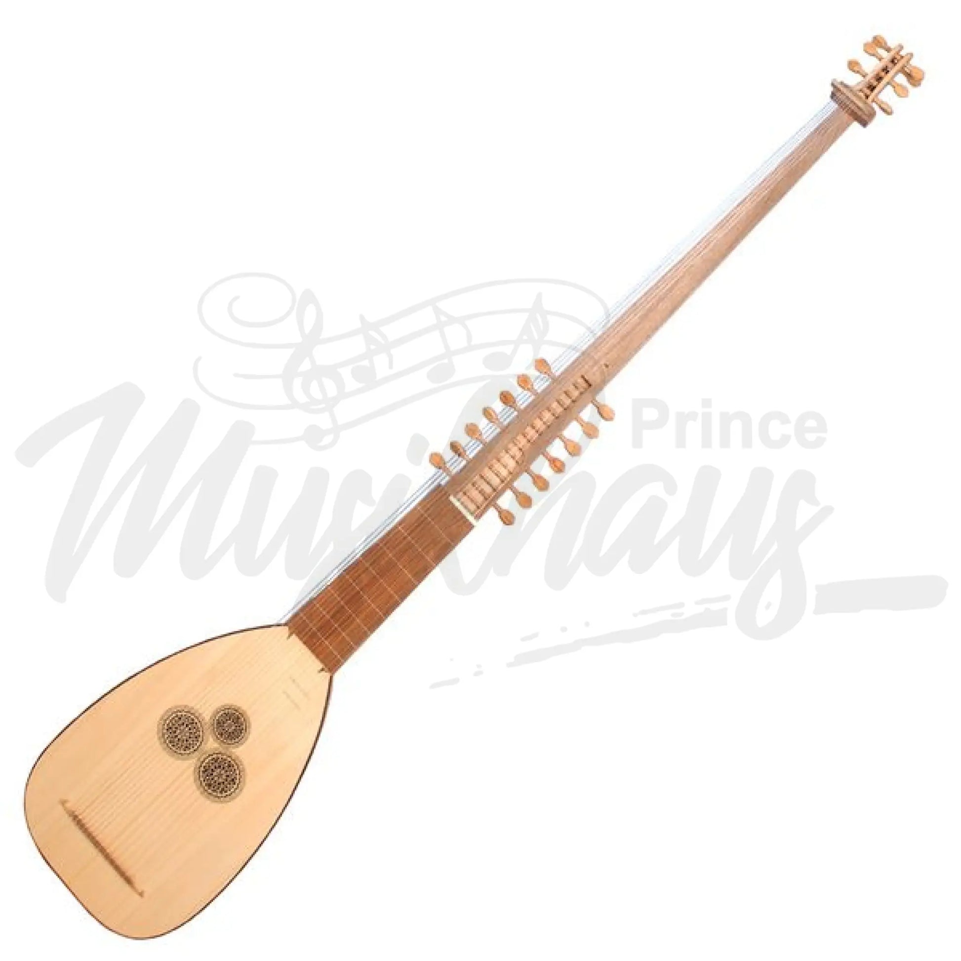 Muzikkon Large Theorbo Bass Lute Chitarrone Of Early 17Th Century Variegated Maple Walnut