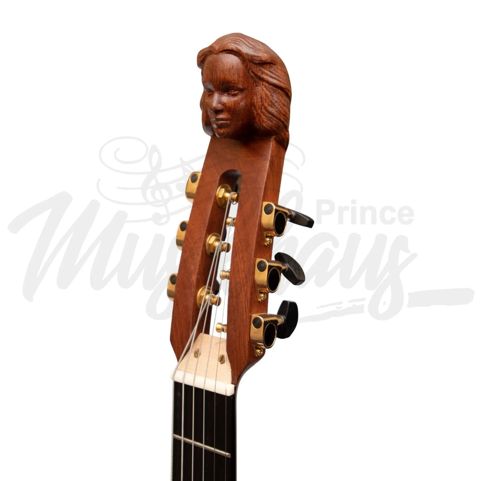 Muzikkon Lute Guitar 6 Steel Strings Variegated Lacewood Rosewood