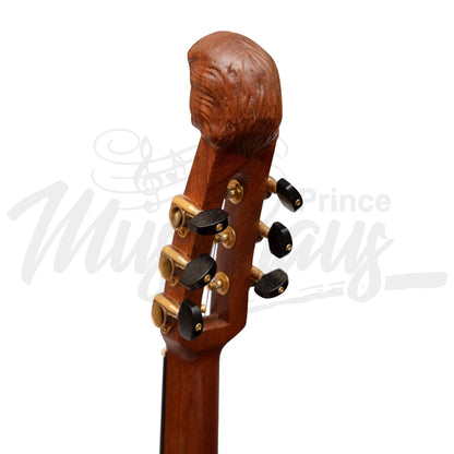 Muzikkon Lute Guitar 6 Steel Strings Variegated Lacewood Rosewood