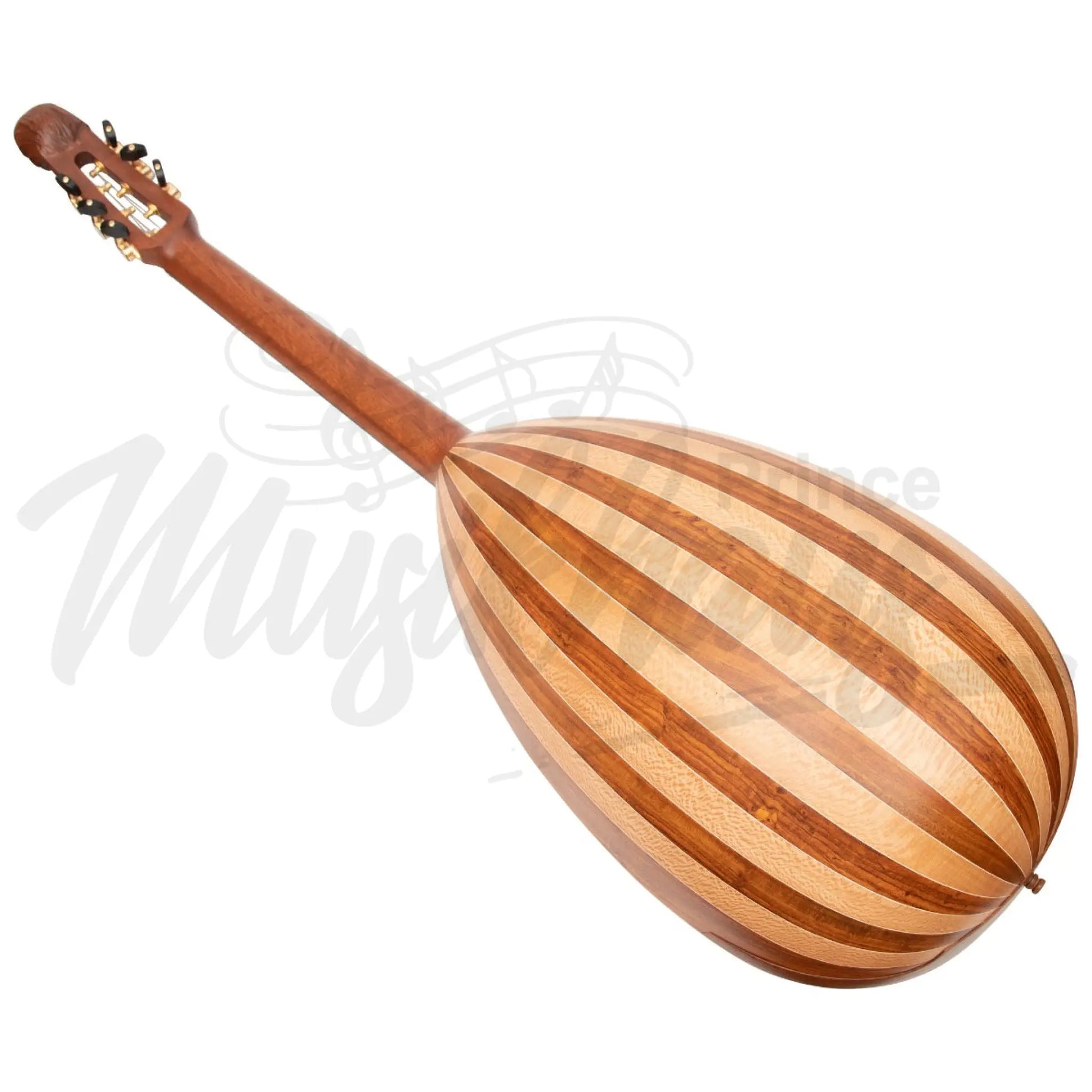 Muzikkon Lute Guitar 6 Steel Strings Variegated Lacewood Rosewood Left Handed