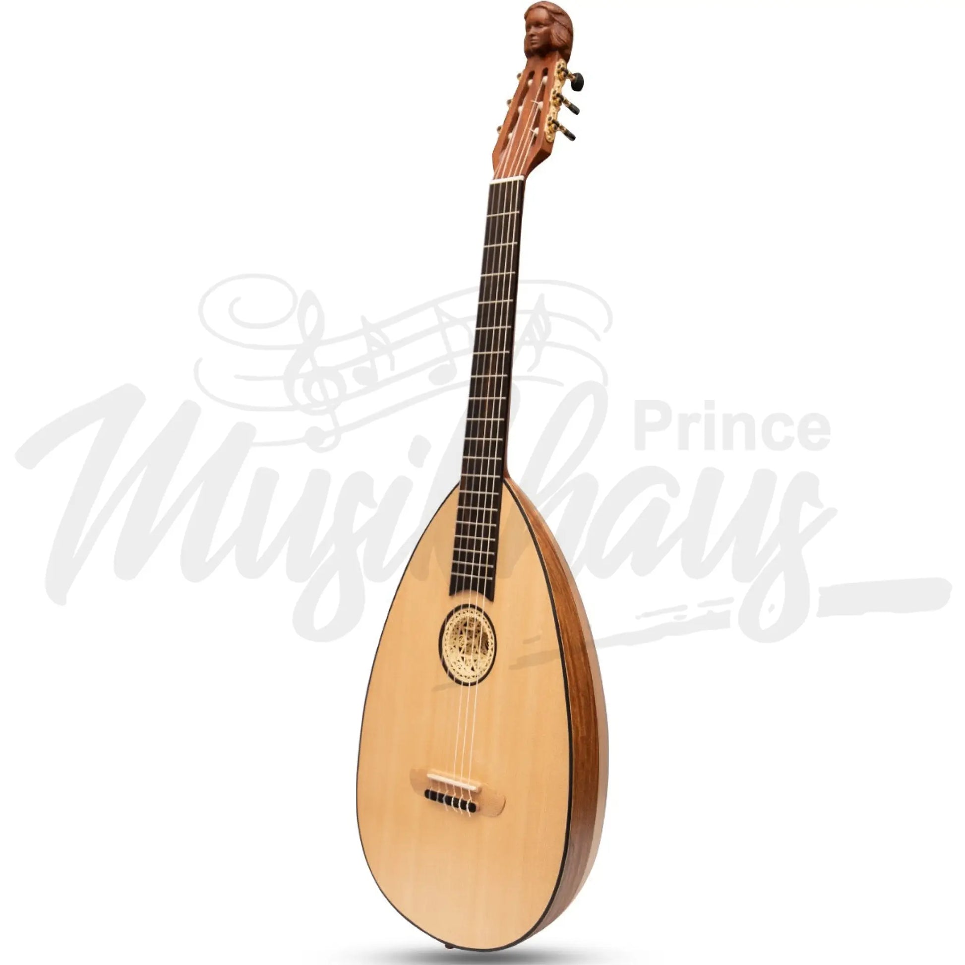 Muzikkon Lute Guitar 6 String Variegated Lacewood Rosewood Left Handed