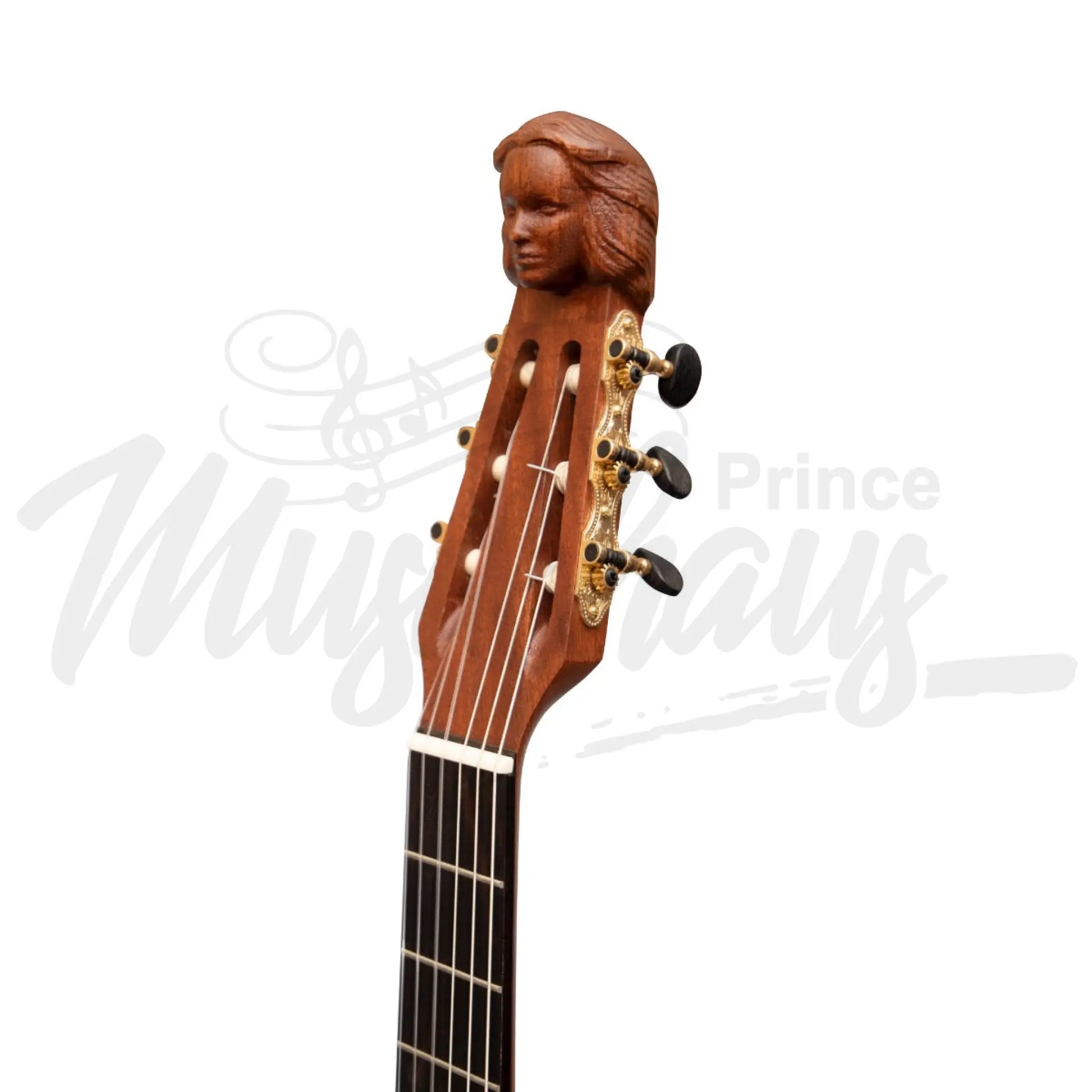 Muzikkon Lute Guitar 6 String Variegated Lacewood Rosewood Left Handed