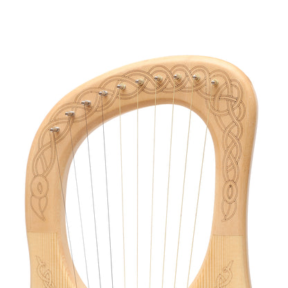 MUZIKKON LYRE HARP, 10 STRING LACEWOOD ENGRAVED