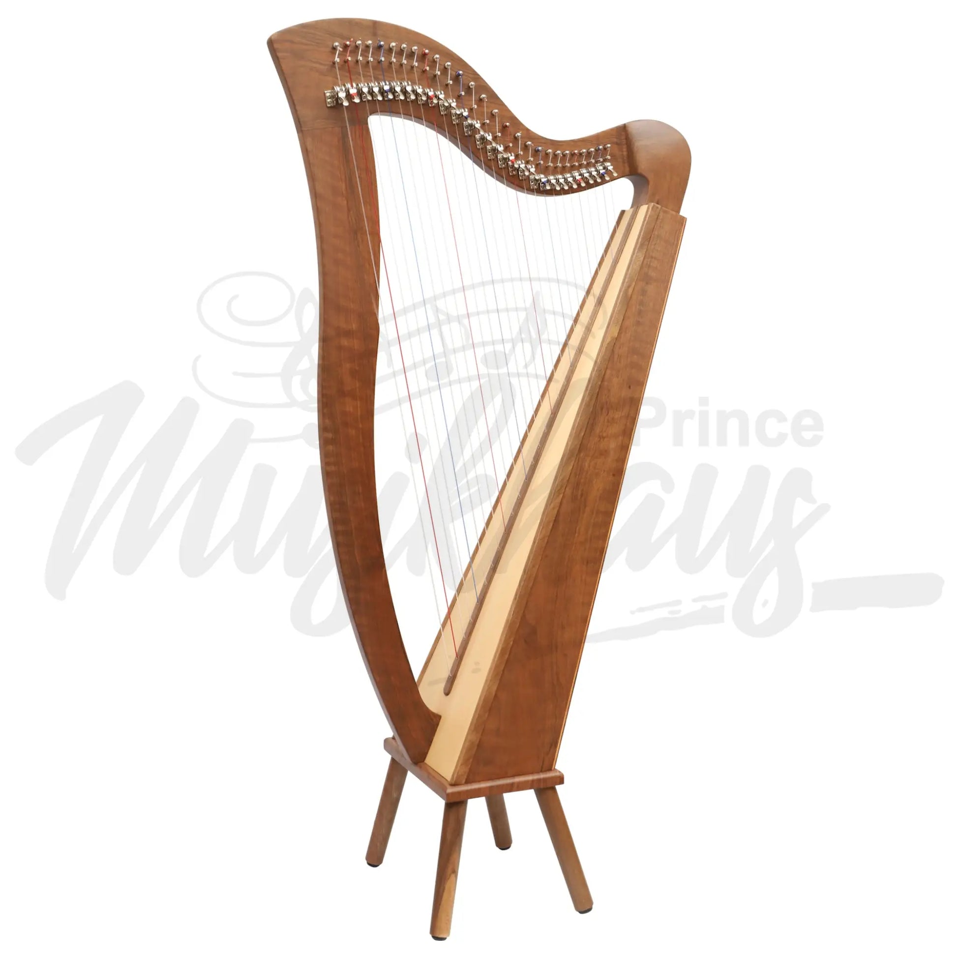 Muzikkon Mchugh Harp 27 String Walnut Square Back