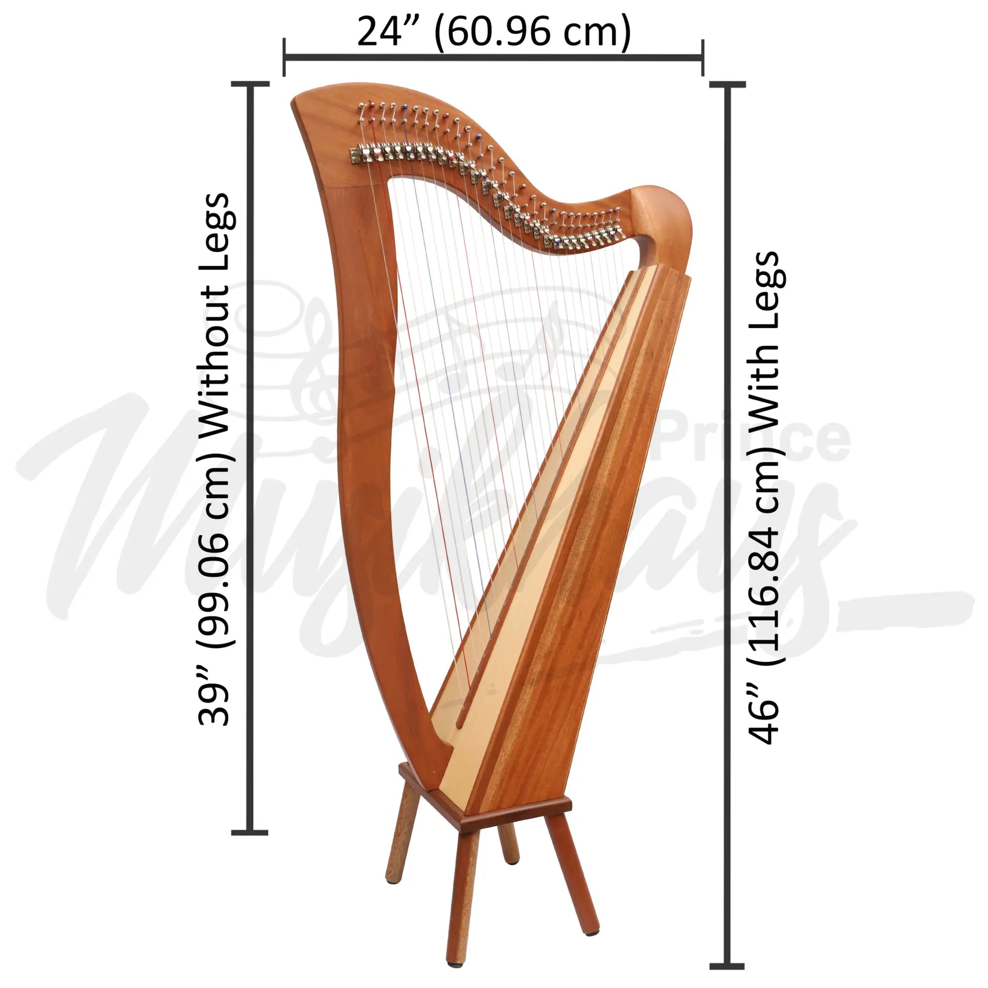 Muzikkon Mchugh Harp 27 Strings Mahogany Square Back