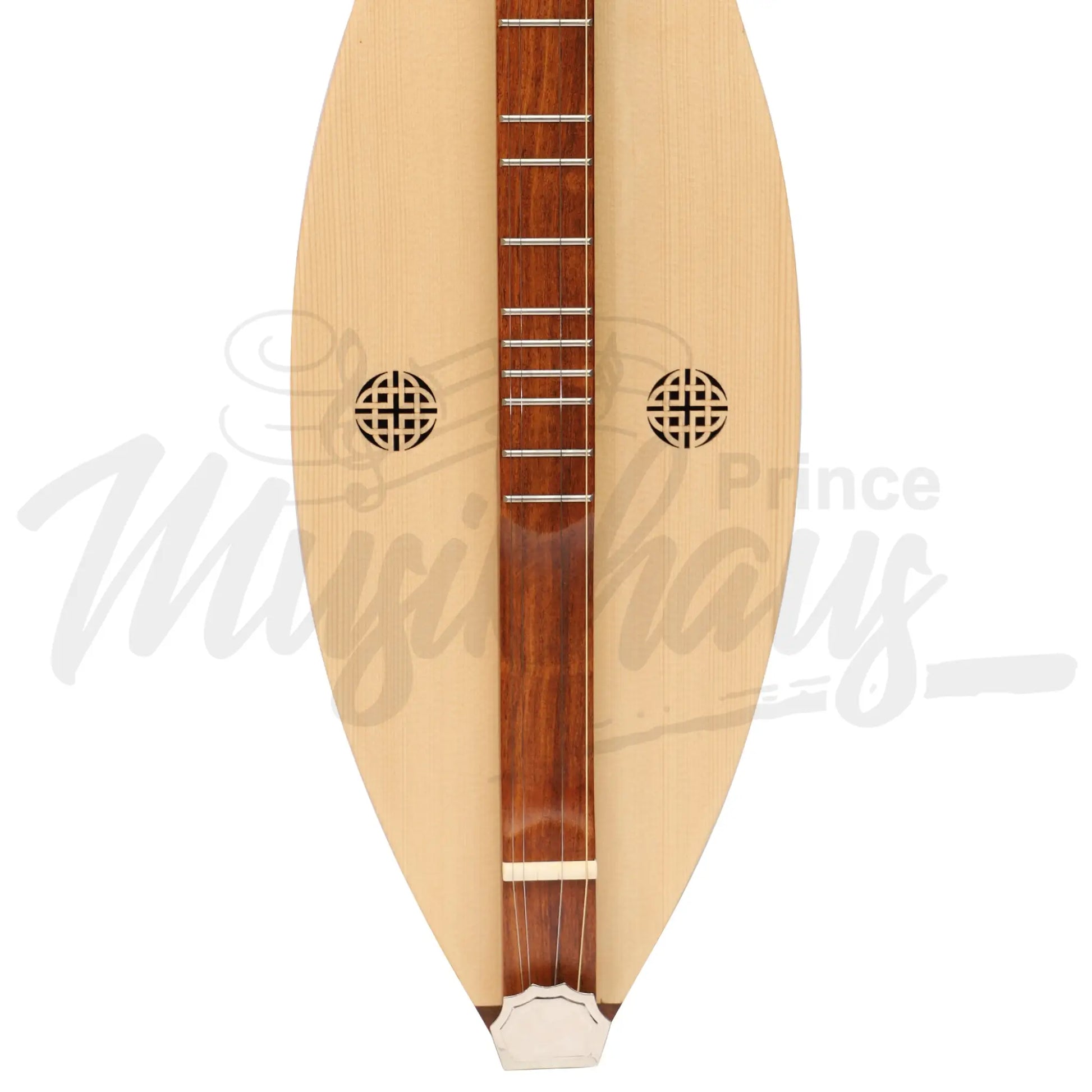 Muzikkon Mountain Dulcimer 4 Strings Knotwork Scroll R/W Silver Gear