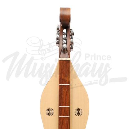 Muzikkon Mountain Dulcimer 4 Strings Knotwork Scroll R/W Silver Gear