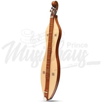 Muzikkon Mountain Dulcimer 4 Strings Knotwork Scroll R/W Silver Gear