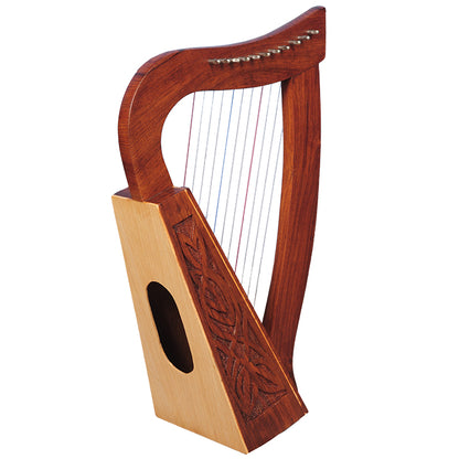 MUZIKKON O’CAROLAN HARP, 11 STRING ROSEWOOD KNOTWORK