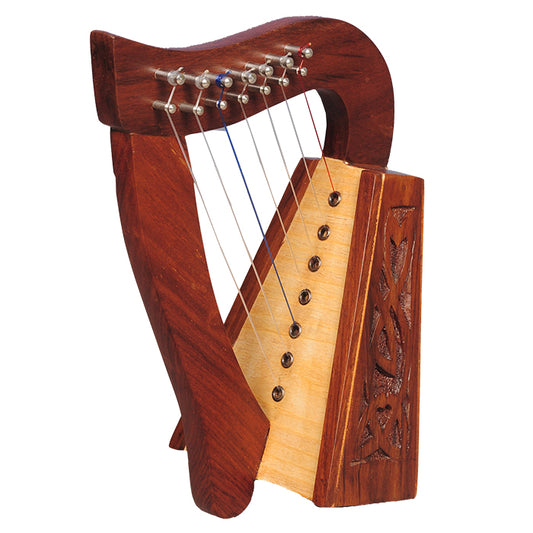 MUZIKKON O'CAROLAN HARP, 7 STRING ROSEWOOD KNOTWORK