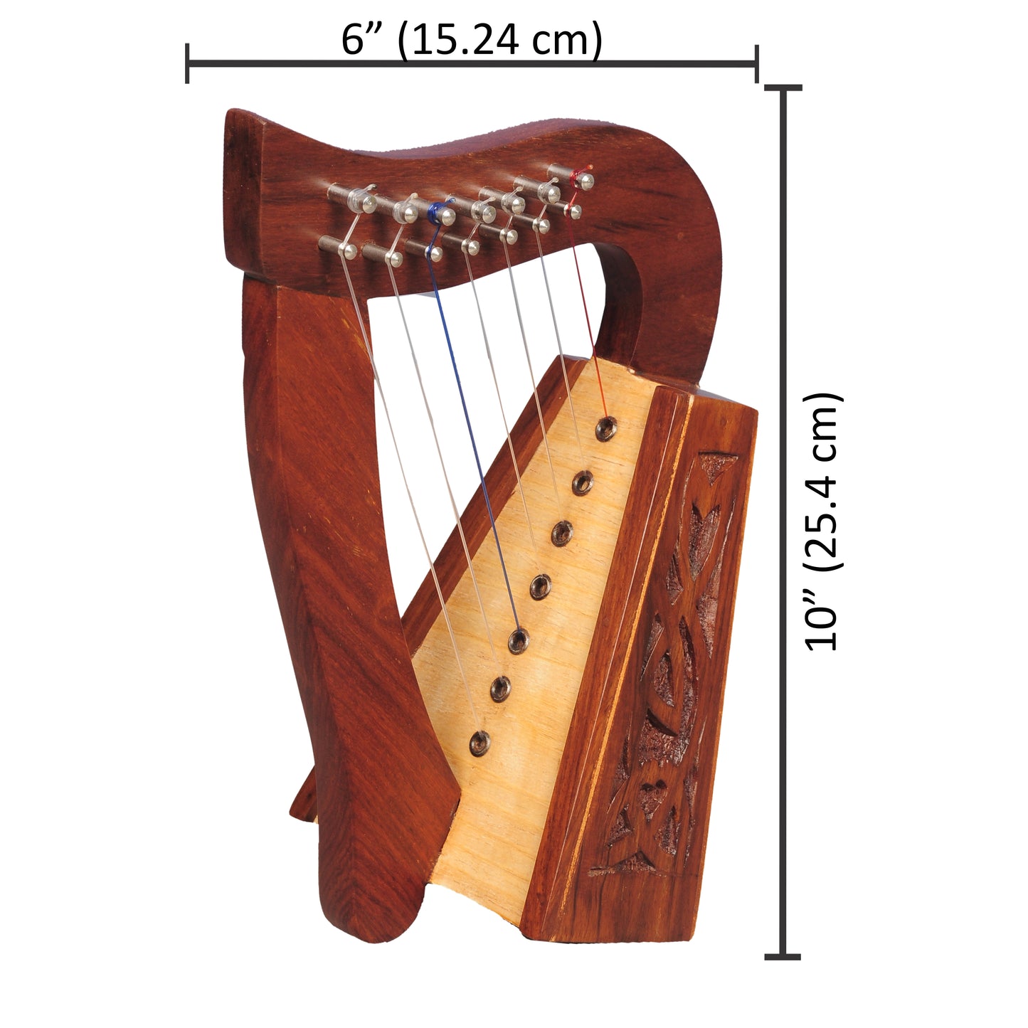 MUZIKKON O'CAROLAN HARP, 7 STRING ROSEWOOD KNOTWORK