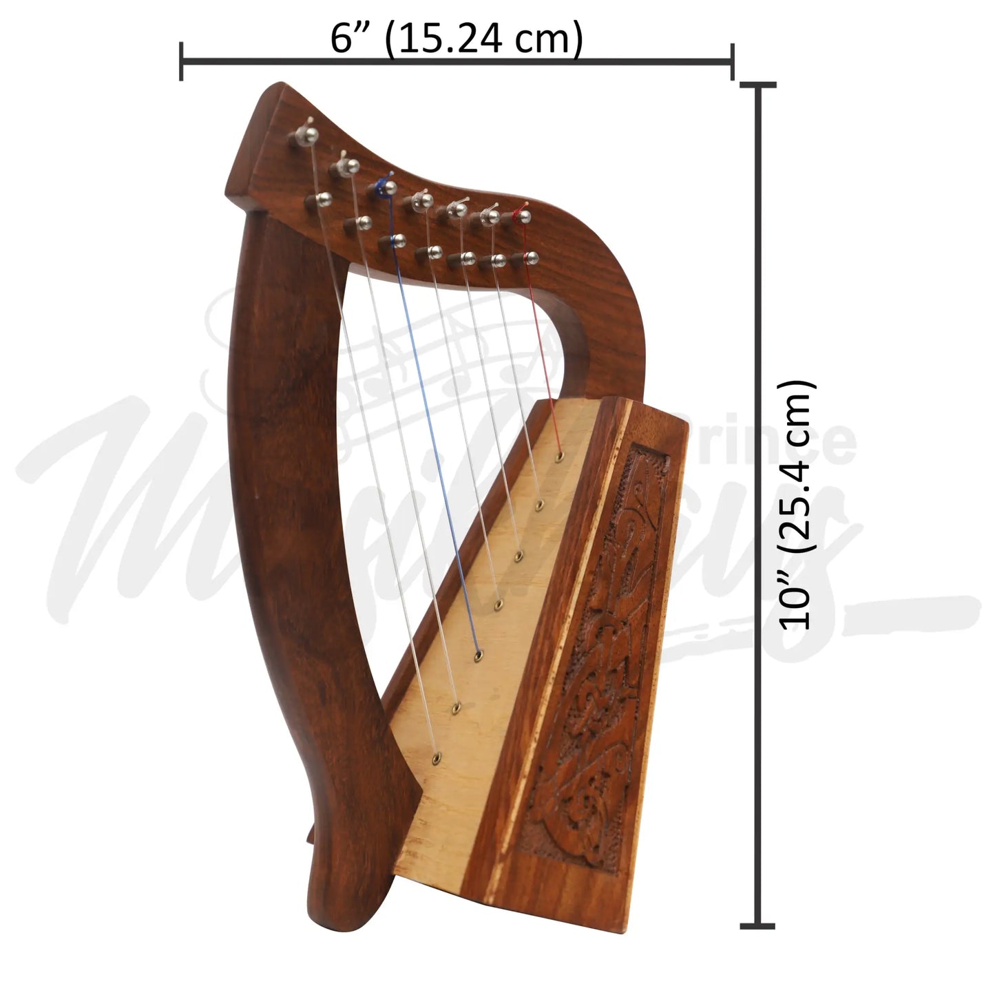 Muzikkon O’carolan Harp 7 String Rosewood Celtic Dragon