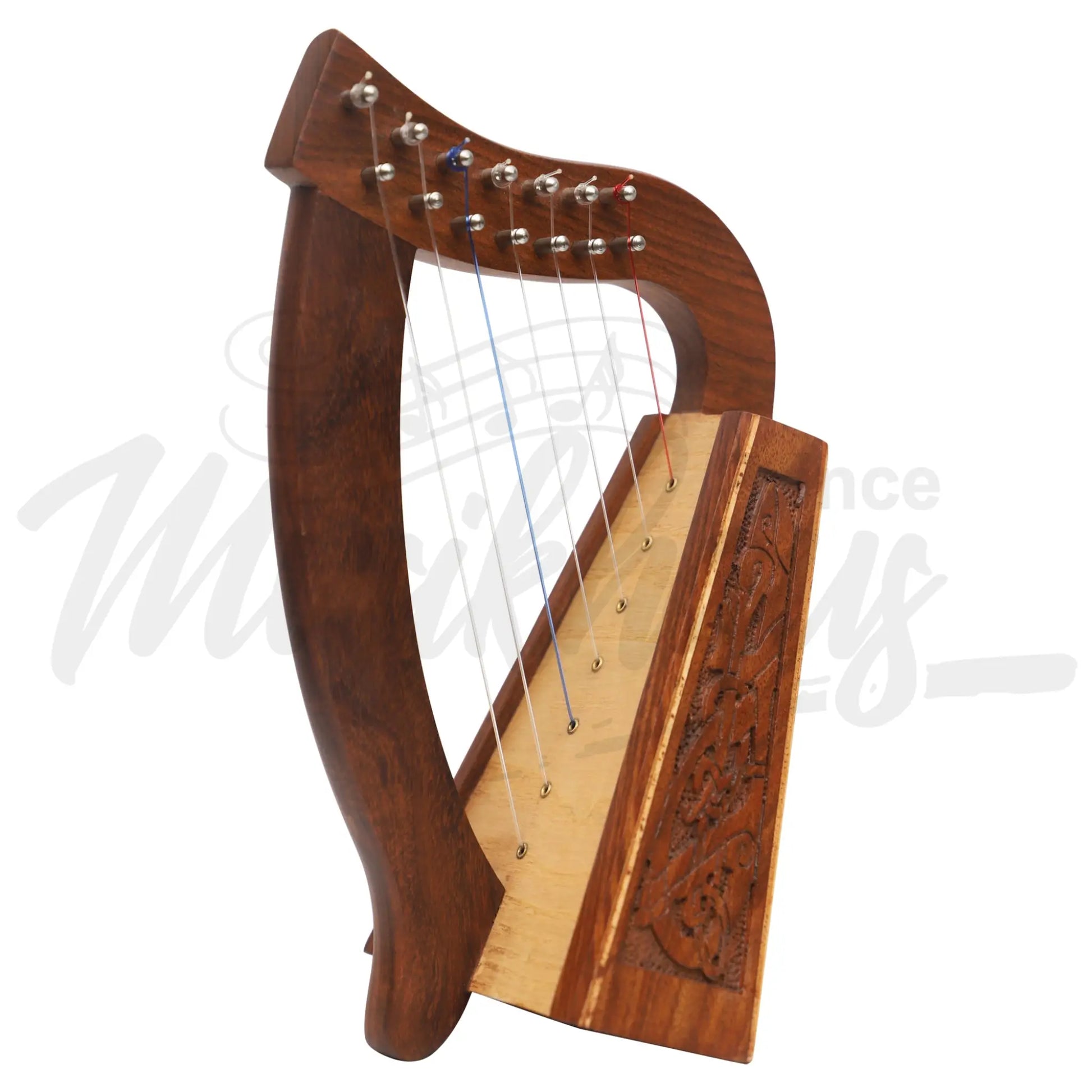 Muzikkon O’carolan Harp 7 String Rosewood Celtic Dragon