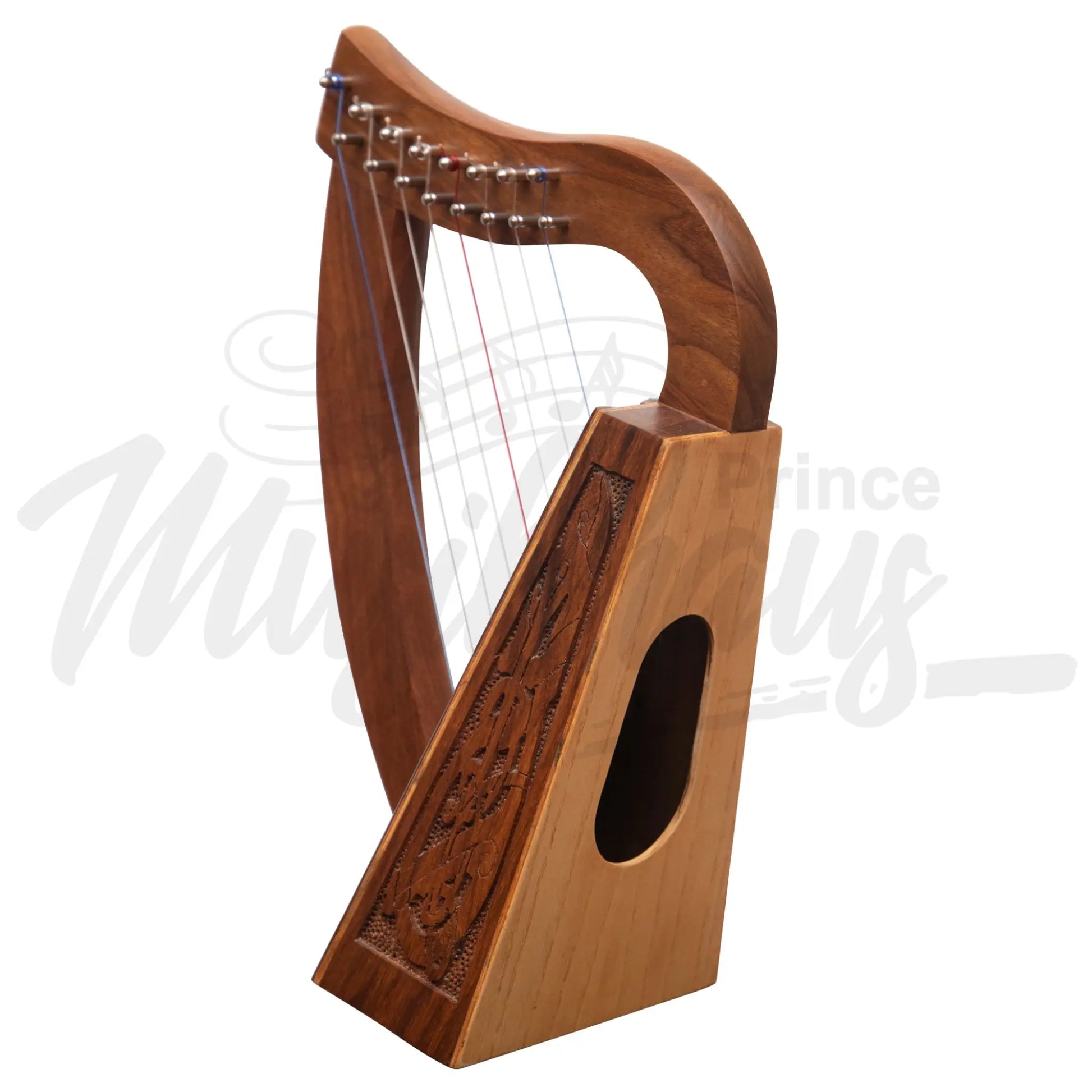 Muzikkon O’carolan Harp 8 String Rosewood Celtic Dragon