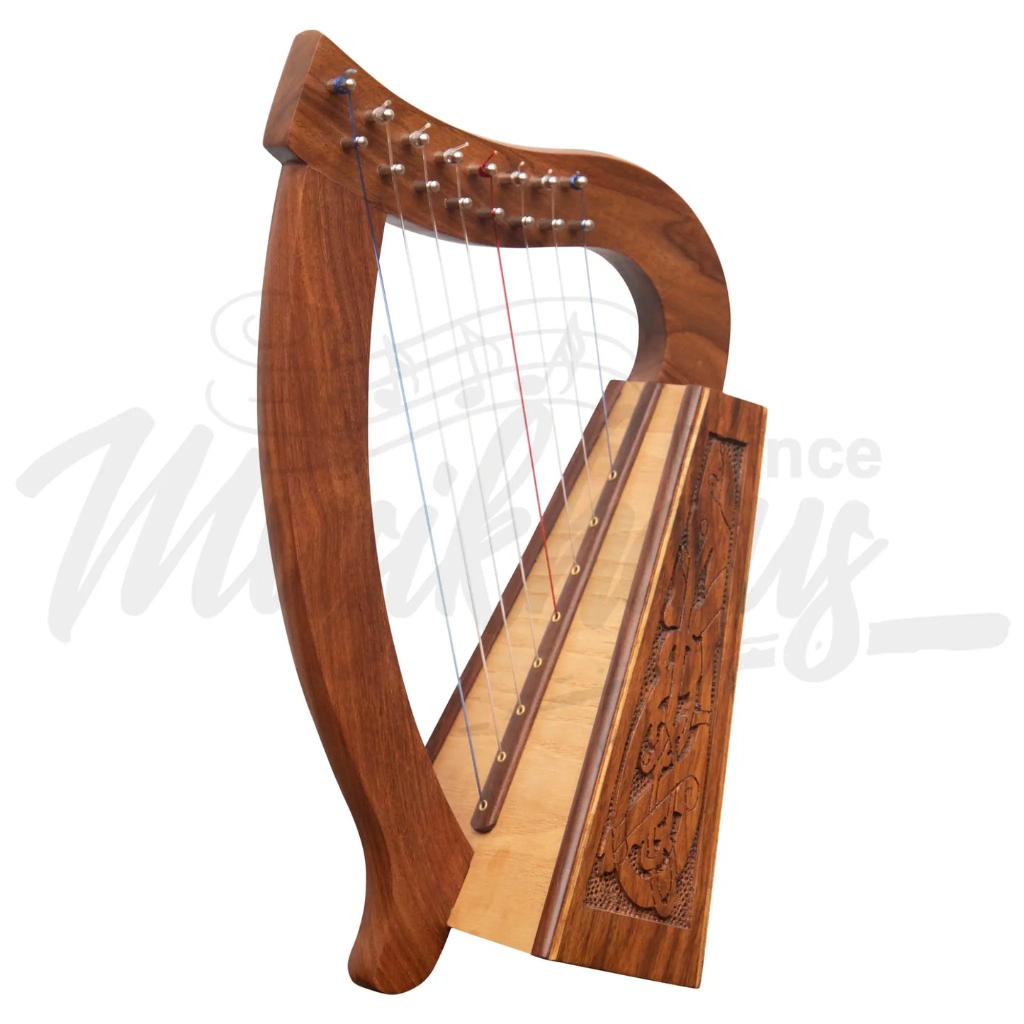 Muzikkon O’carolan Harp 8 String Rosewood Celtic Dragon