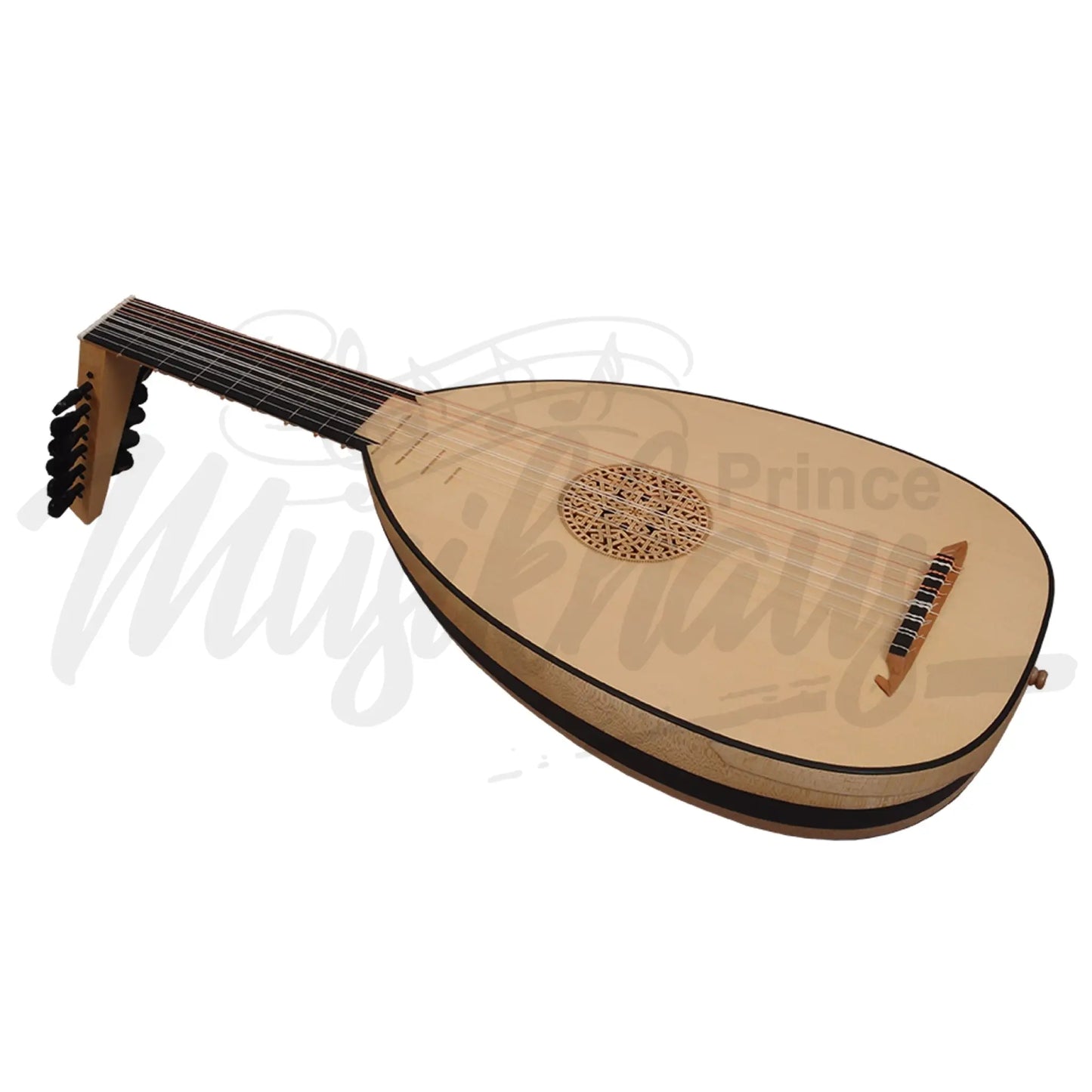 Muzikkon Renaissance Lute 7 Course Left Handed Variegated Maple Ebony