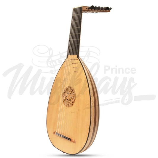 Muzikkon Renaissance Lute Deluxe 8 Course Variegated Walnut Lacewood