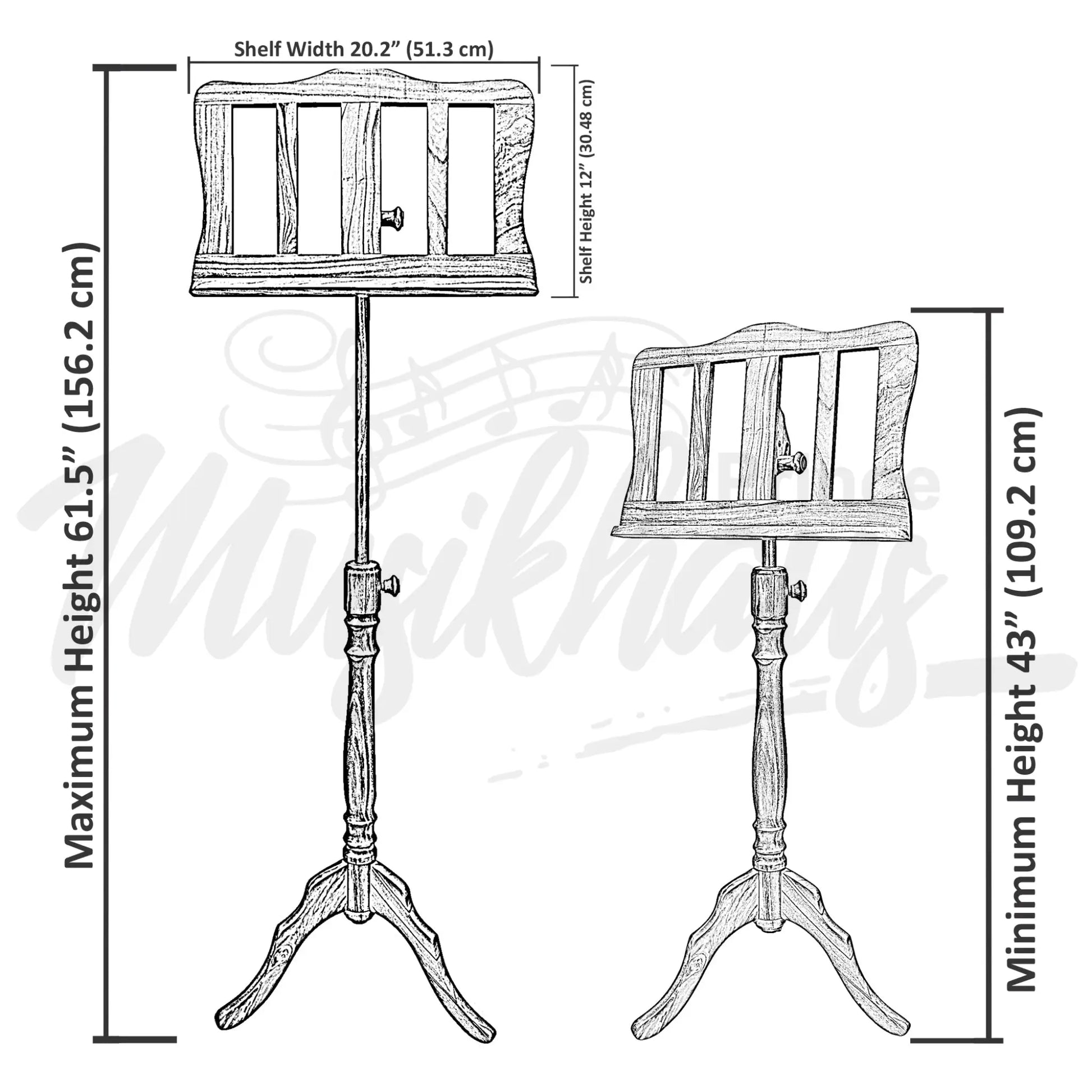 Muzikkon Single Tray Georgian Music Stand