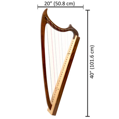 MUZIKKON GOTHIC HARP 29 STRING ROSEWOOD