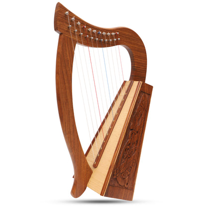 Muzikkon O'Carolan Harp, 11 String Rosewood Celtic Dragon