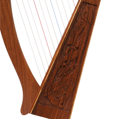 Muzikkon O'Carolan Harp, 11 String Rosewood Celtic Dragon