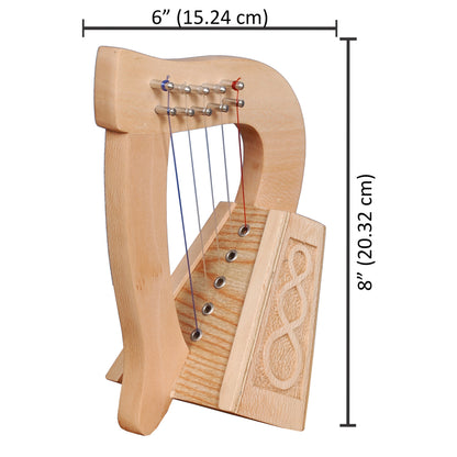 O'CAROLAN HARP, 5 STRING LACEWOOD KNOTWORK