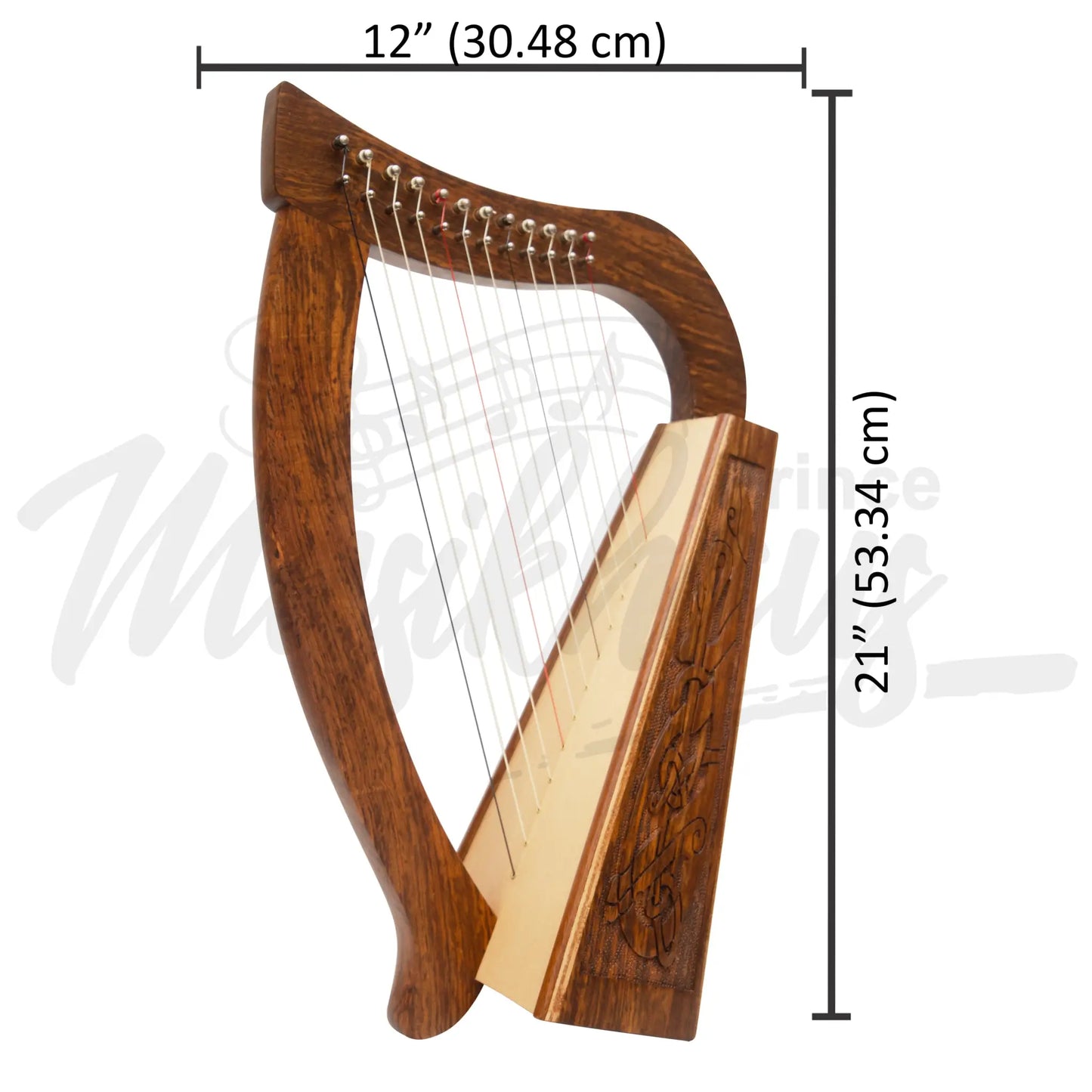 O’carolan Harp 12 String Rosewood Celtic Dragon