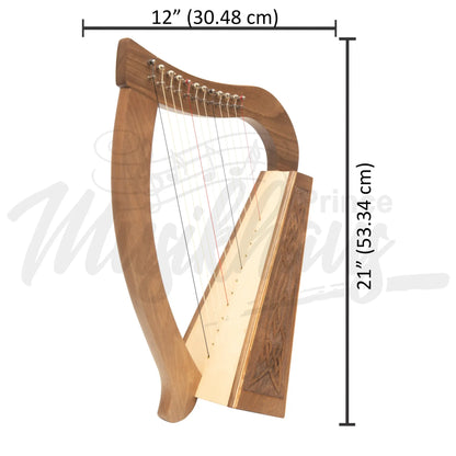 O’carolan Harp 12 String Walnut Knotwork