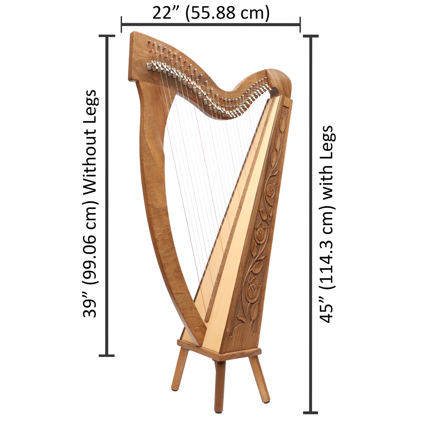 29 Strings Trinity Harp Walnut