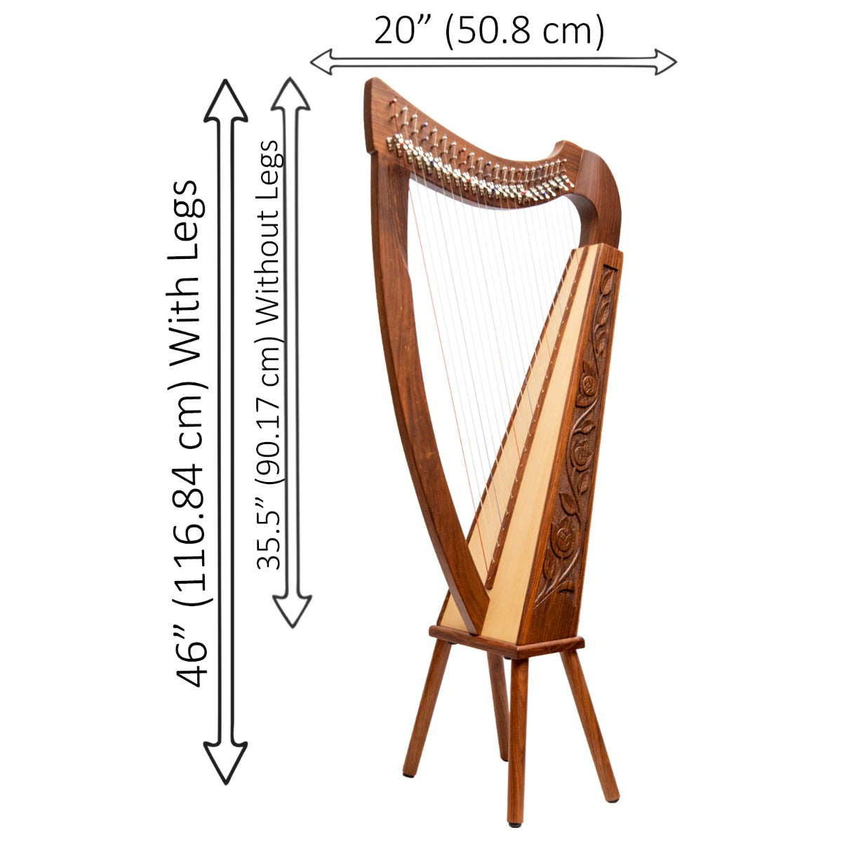 22 STRING TRINITY HARP ROSEWOOD – Musikhaus Prince