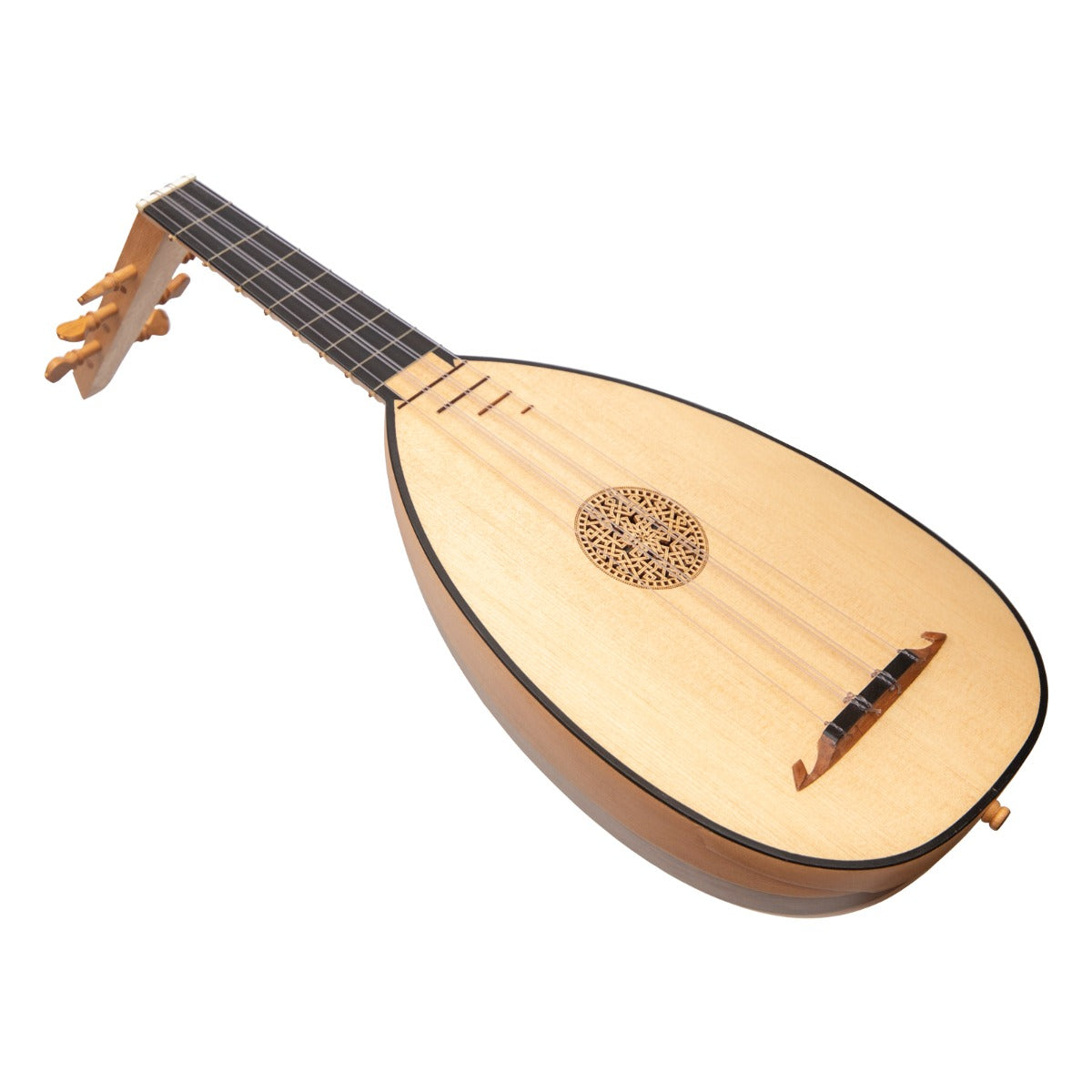 LUTE UKULELE, 6 STRINGS TENOR VARIEGATED LACEWOOD WALNUT