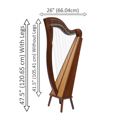 MCHUGH HARP 29 STRING ROSEWOOD SQUARE BACK AQUILA NYLON GUT STRINGS