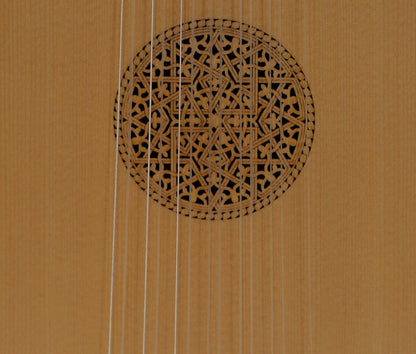 MUZIKKON DESCANT LUTE, 7 COURSE LEFT HANDED VARIEGATED WALNUT AND LACEWOOD